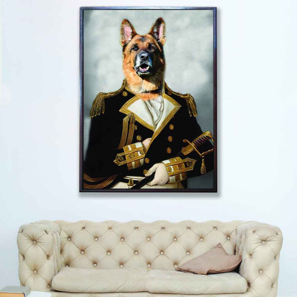 french admiral pet portrait canvas art1