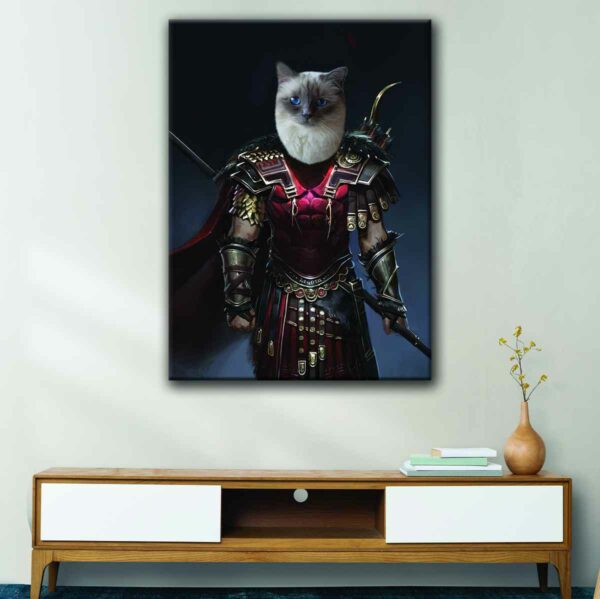 gladiator pet portrait canvas art