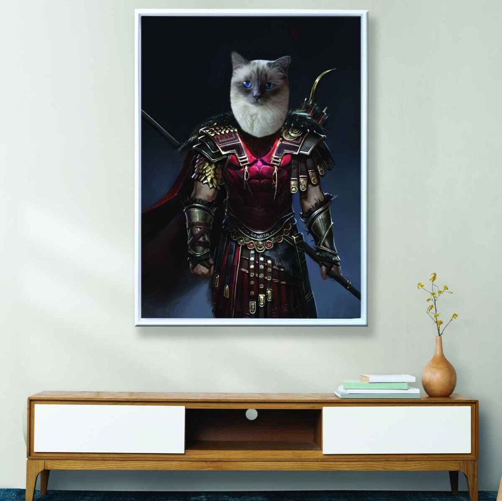 gladiator pet portrait canvas art1