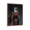 gladiator pet portrait framed canvas walnut brown