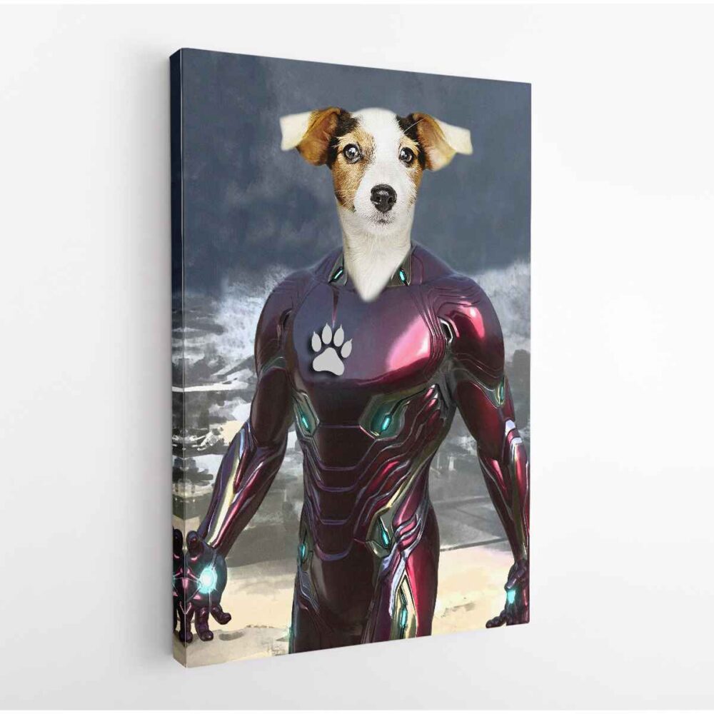 ironman pet portrait canvas