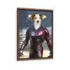 ironman pet portrait framed canvas walnut brown