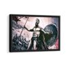 king leonidas framed canvas black frame