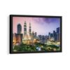 kuala lumpur skyline framed canvas black frame