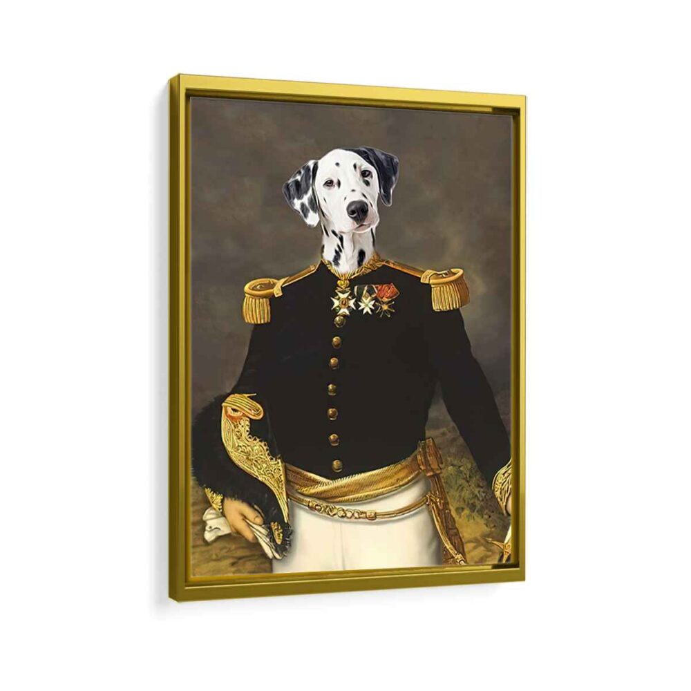 napoleon pet portrait framed canvas gold frame