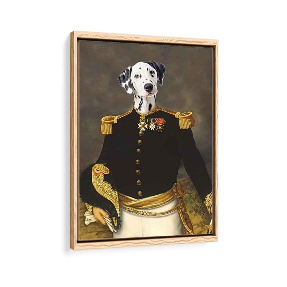 napoleon pet portrait framed canvas natural beige