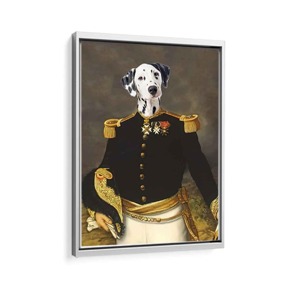 napoleon pet portrait framed canvas white frame