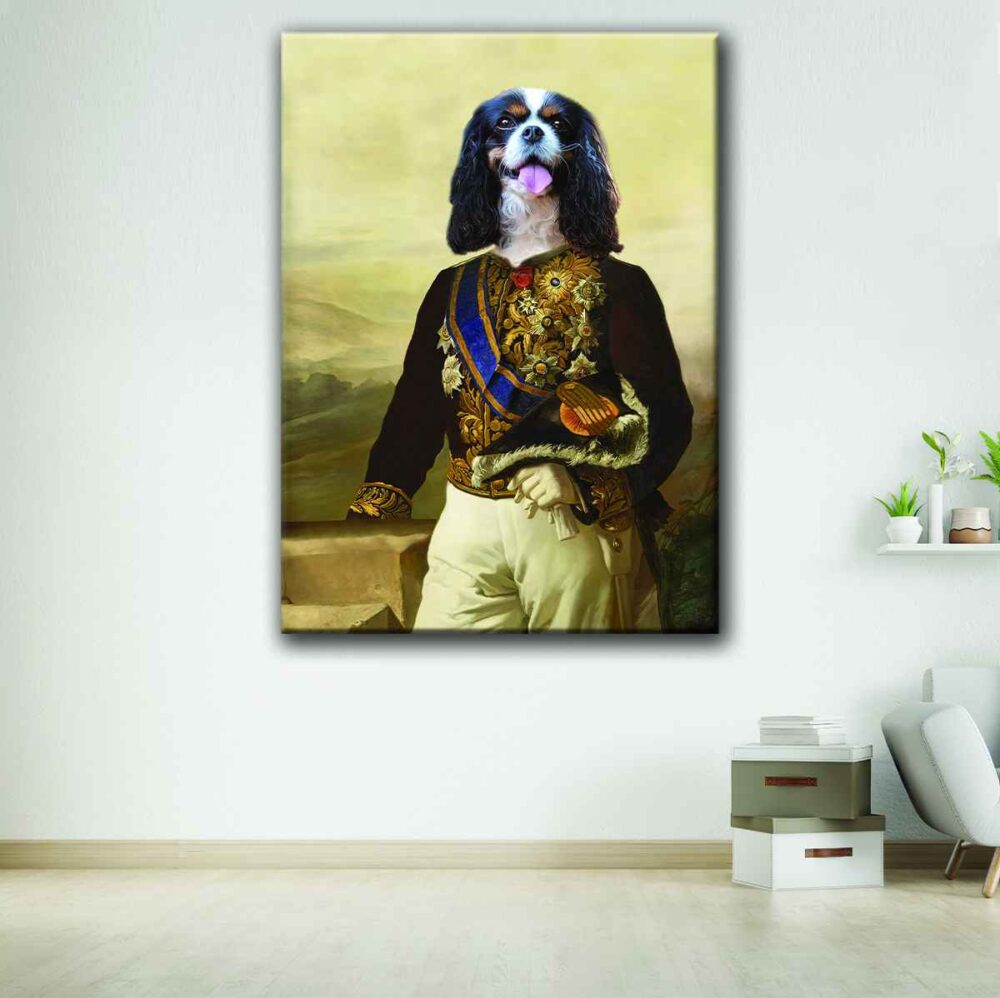 royal colonel pet portrait canvas art