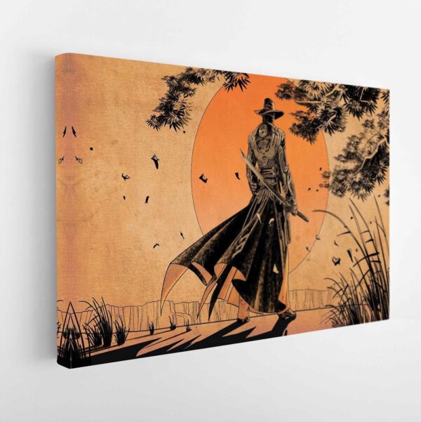 samurai cowboy stretched canvas