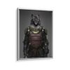 samurai pet portrait framed canvas white frame