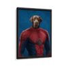 spiderman pet portrait framed canvas black frame