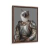 the knight pet portrait framed canvas walnut brown