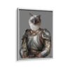 the knight pet portrait framed canvas white frame