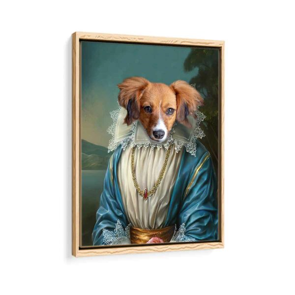 the princess pet portrait framed canvas natural beige