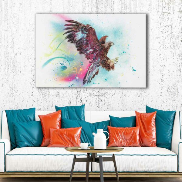 1 panels colorful eagle canvas art