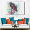 3 panels colorful eagle canvas art