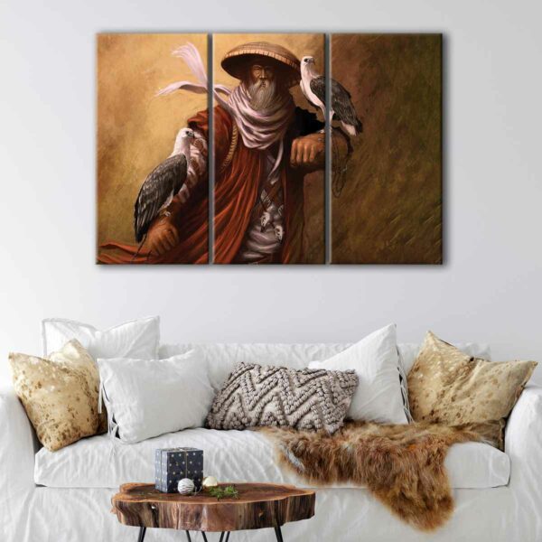 3 panels old hunter canvas art