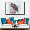 colorful eagle floating frame canvas