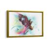colorful eagle framed canvas gold frame