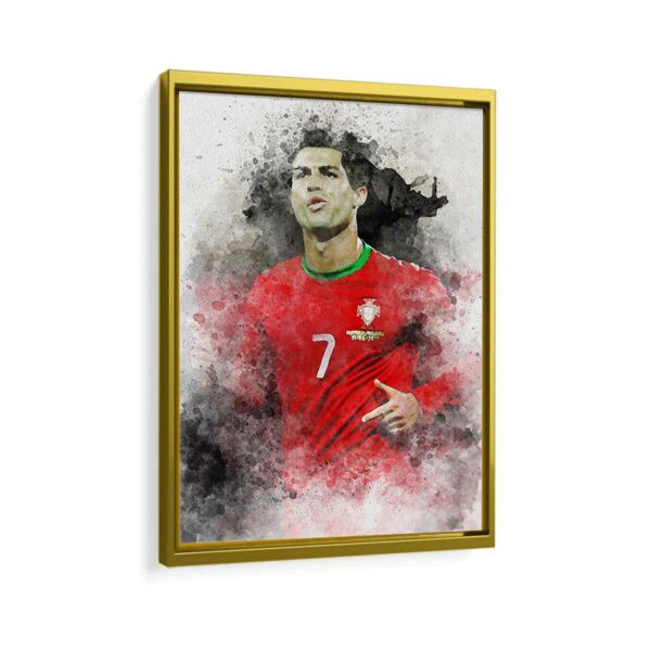 cristiano ronaldo framed canvas gold frame