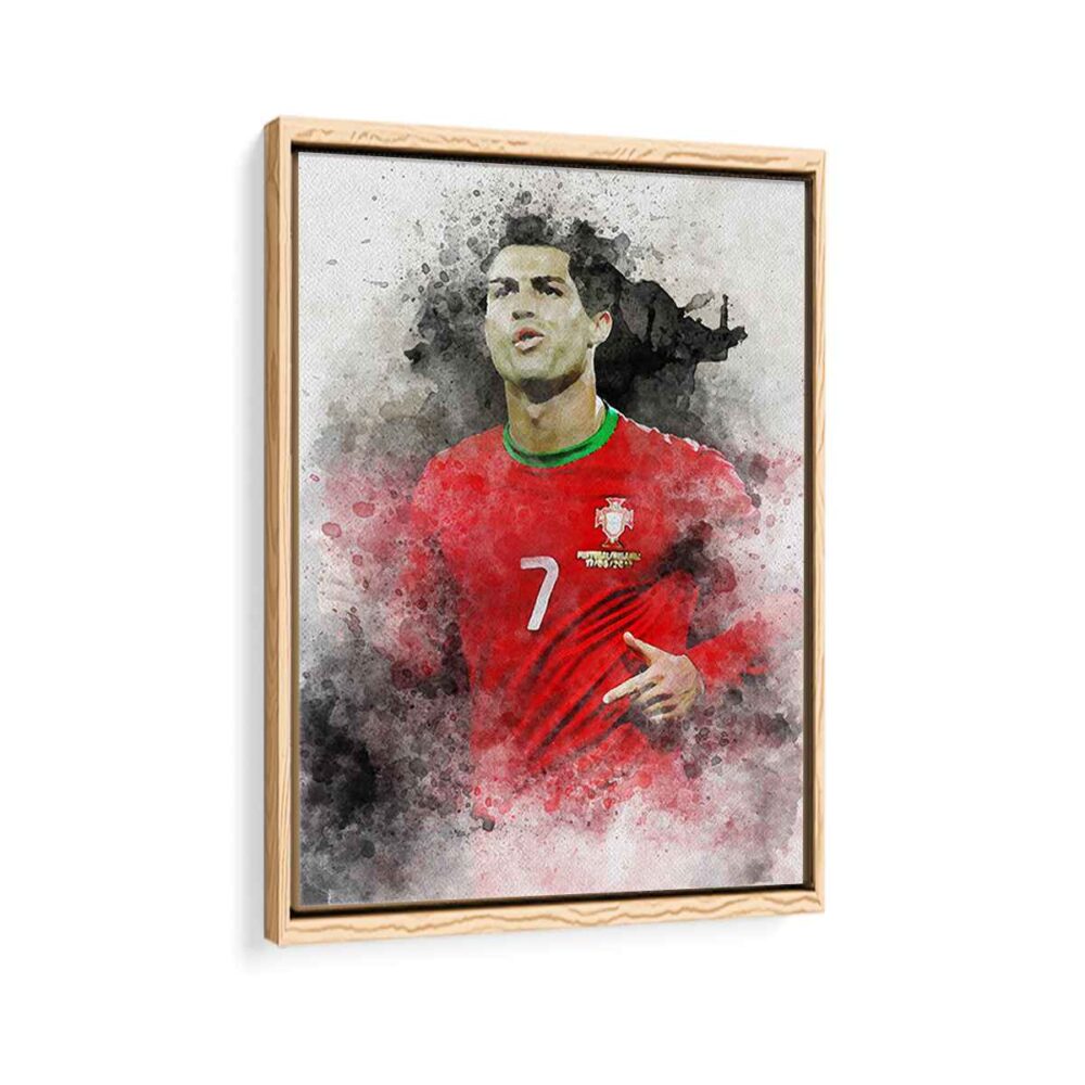 cristiano ronaldo framed canvas natural beige