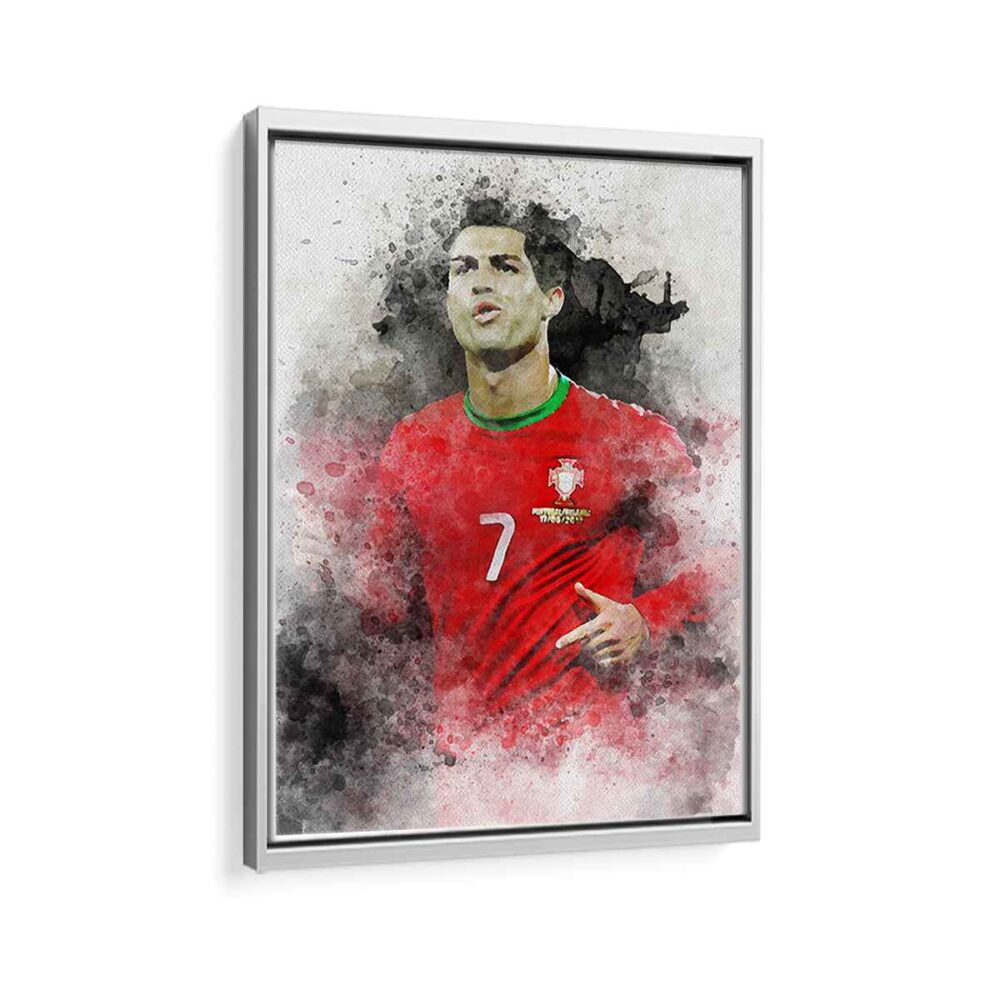 cristiano ronaldo framed canvas white frame