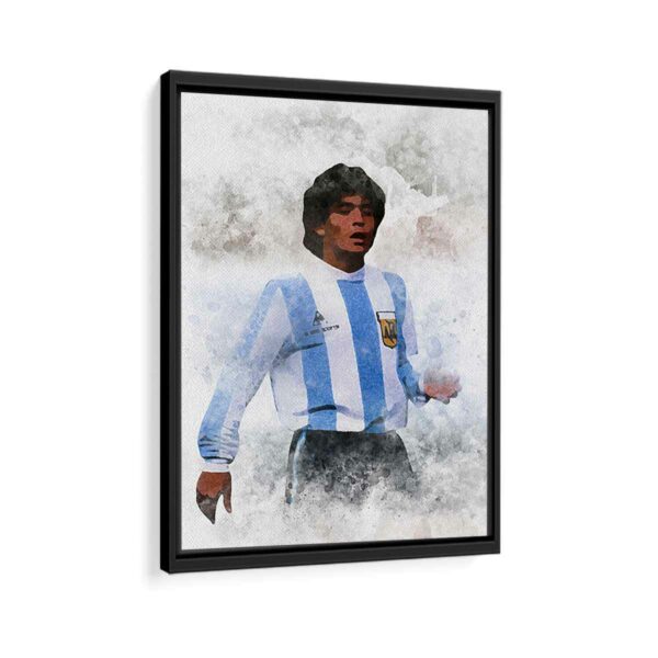 diego maradona framed canvas black frame