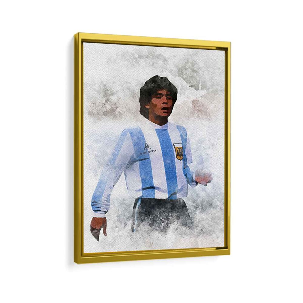 diego maradona framed canvas gold frame