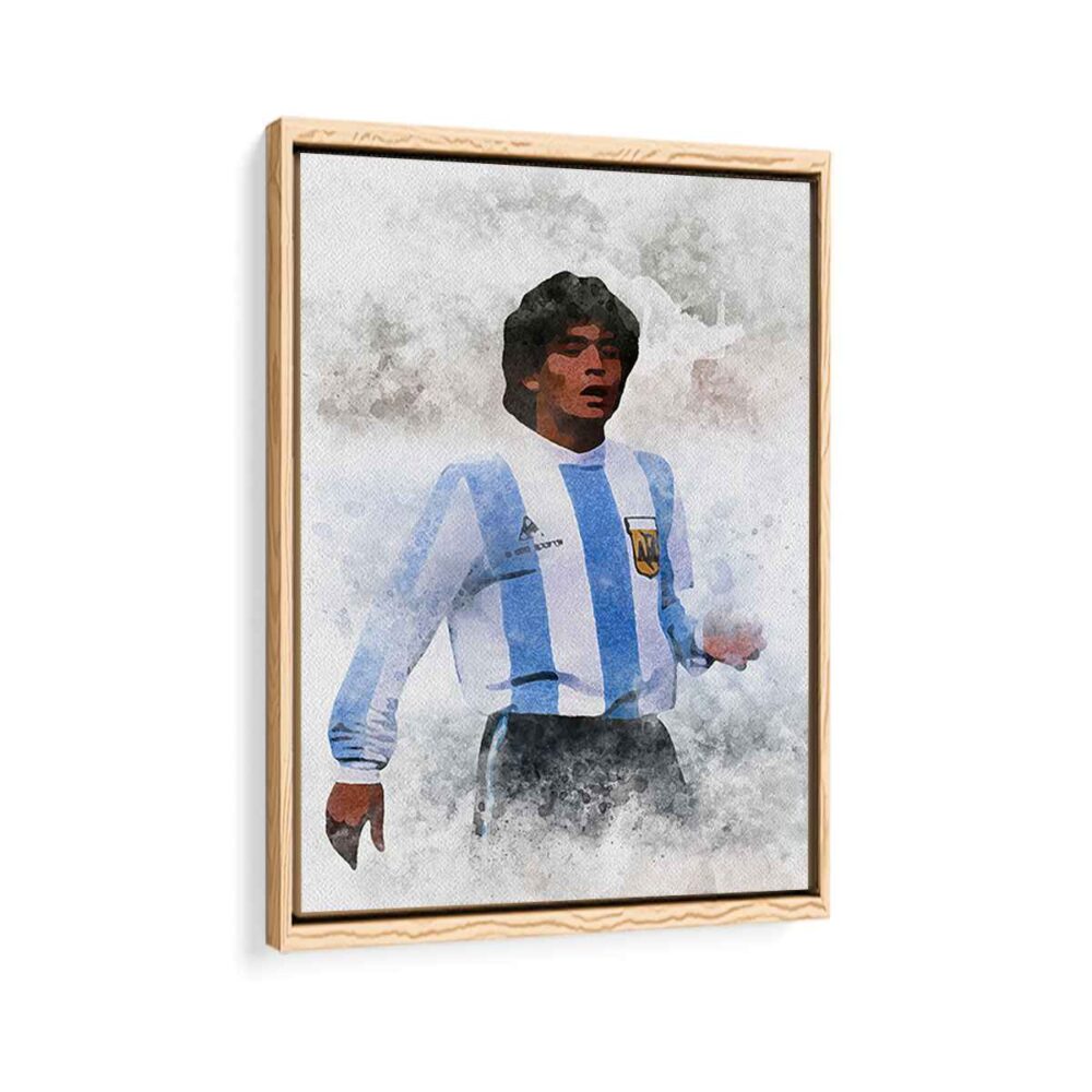 diego maradona framed canvas natural beige