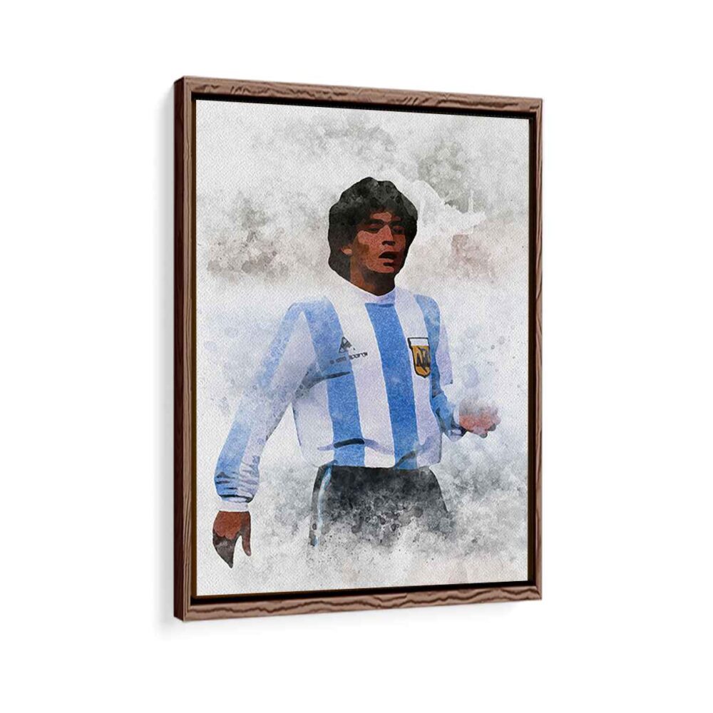 diego maradona framed canvas walnut brown