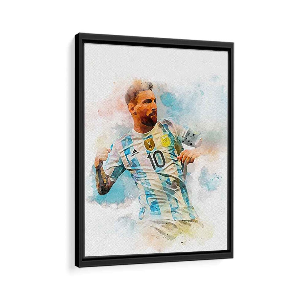 lionel messi framed canvas black frame