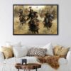 mongolian warriors floating frame canvas