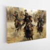 mongolian warriors stretched canvas