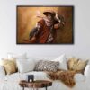 old hunter floating frame canvas