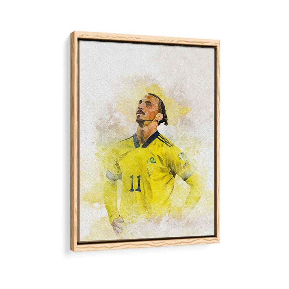 zlatan ibrahimović framed canvas natural beige