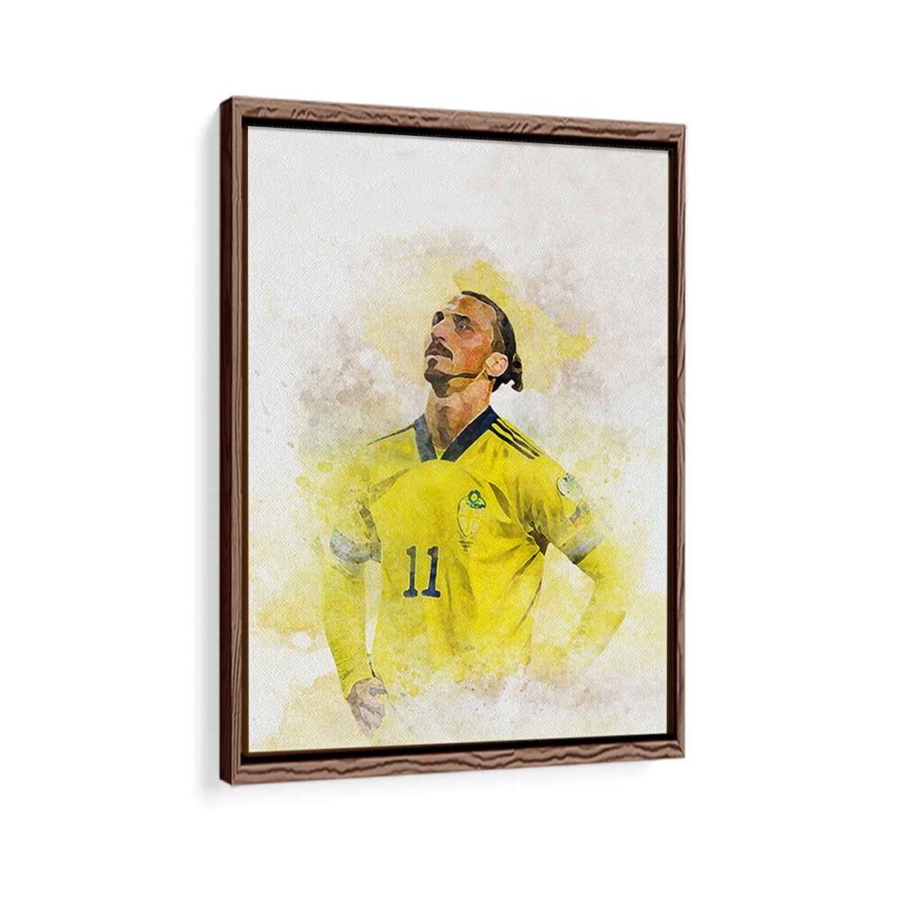 zlatan ibrahimović framed canvas walnut brown