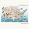 Push Pin Map USA National Parks detailed