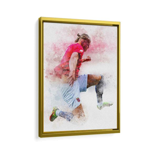 erling haaland framed canvas gold frame