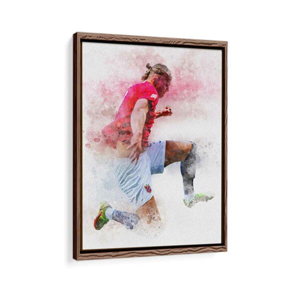 erling haaland framed canvas walnut brown