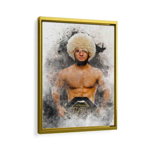 khabib nurmagomedov framed canvas gold frame