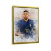 kylian mbappé framed canvas gold frame