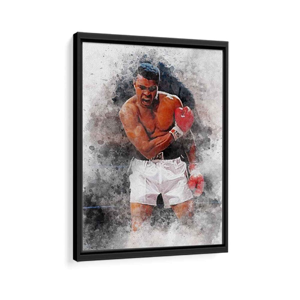 muhammad ali klay framed canvas black frame