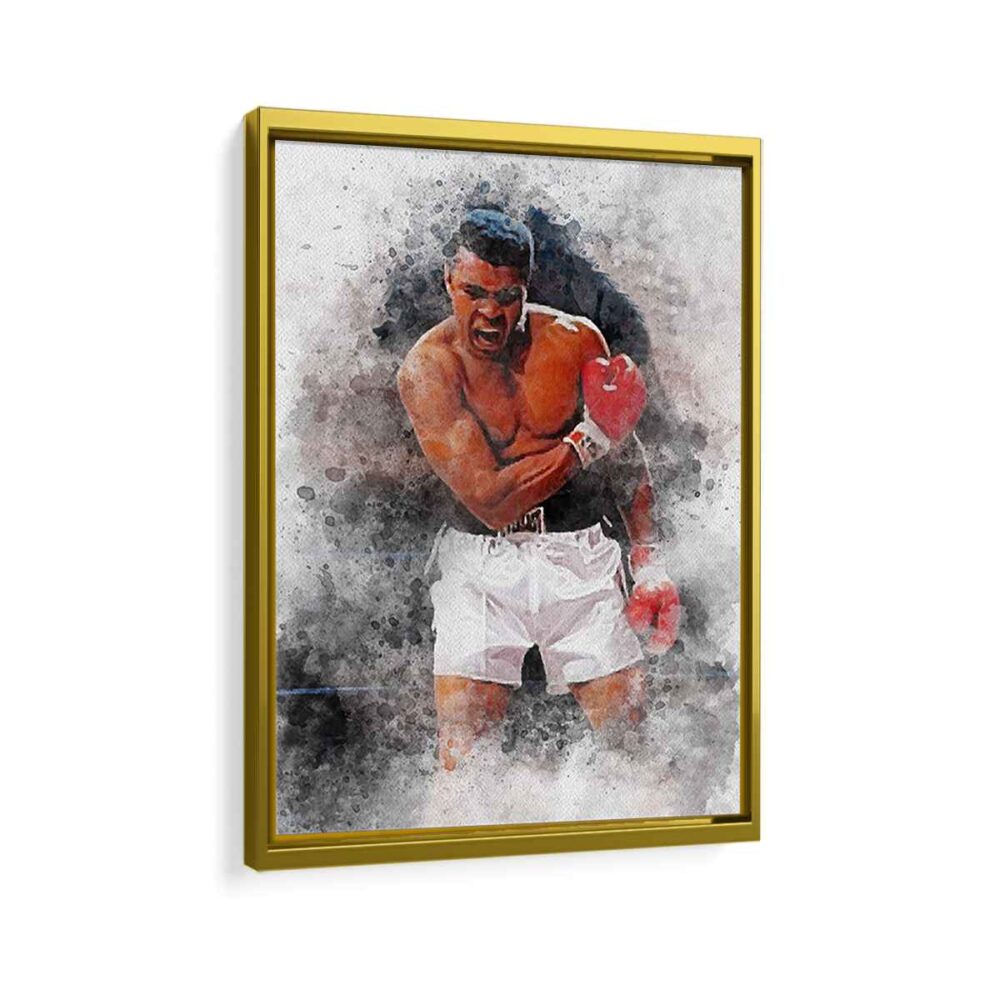 muhammad ali klay framed canvas gold frame