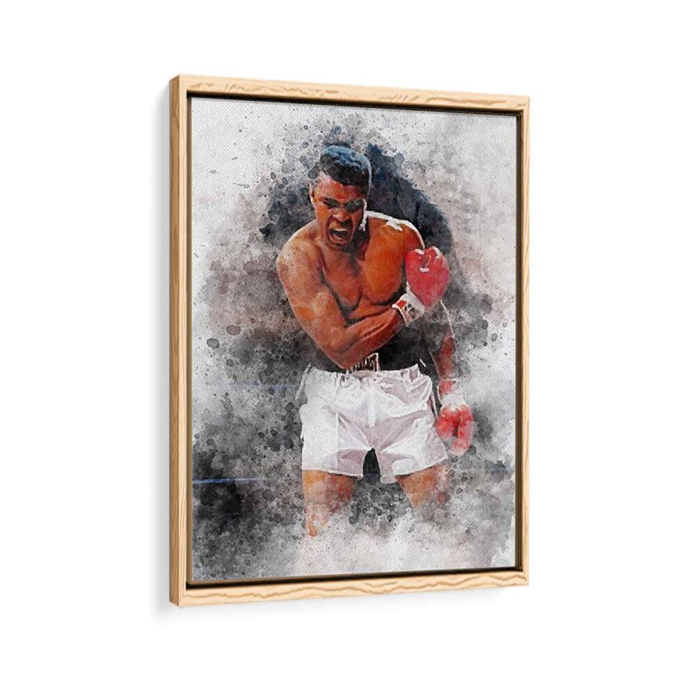 muhammad ali klay framed canvas natural beige