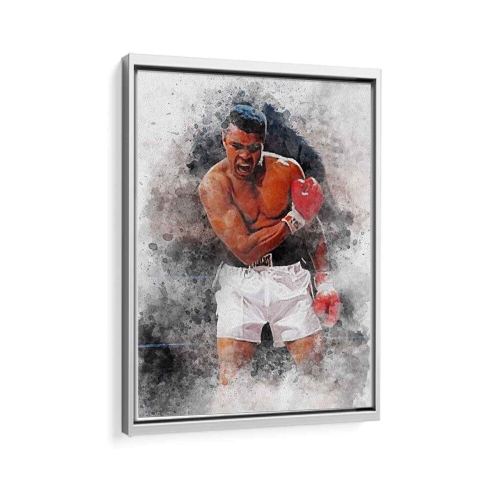 muhammad ali klay framed canvas white frame