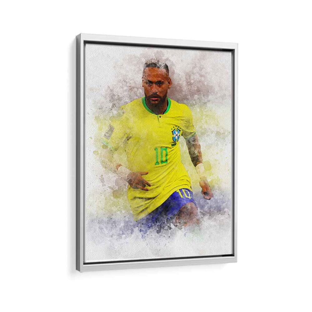 neymar da silva framed canvas white frame