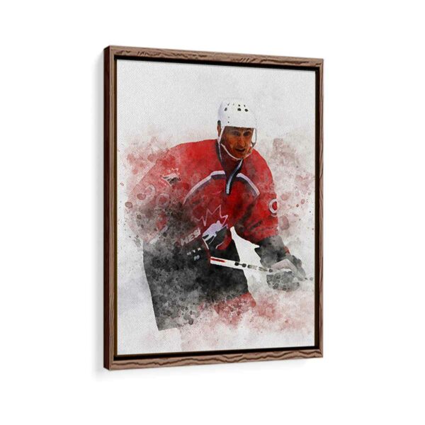 wayne gretzky framed canvas walnut brown