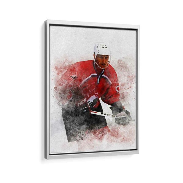 wayne gretzky framed canvas white frame