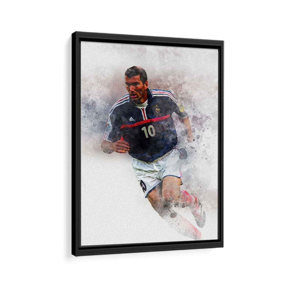 zinedine zidane framed canvas black frame