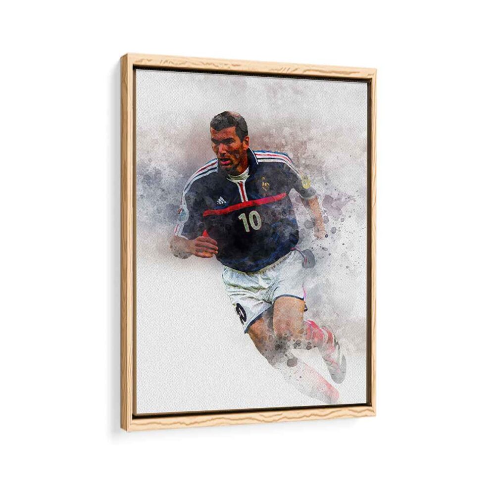 zinedine zidane framed canvas natural beige